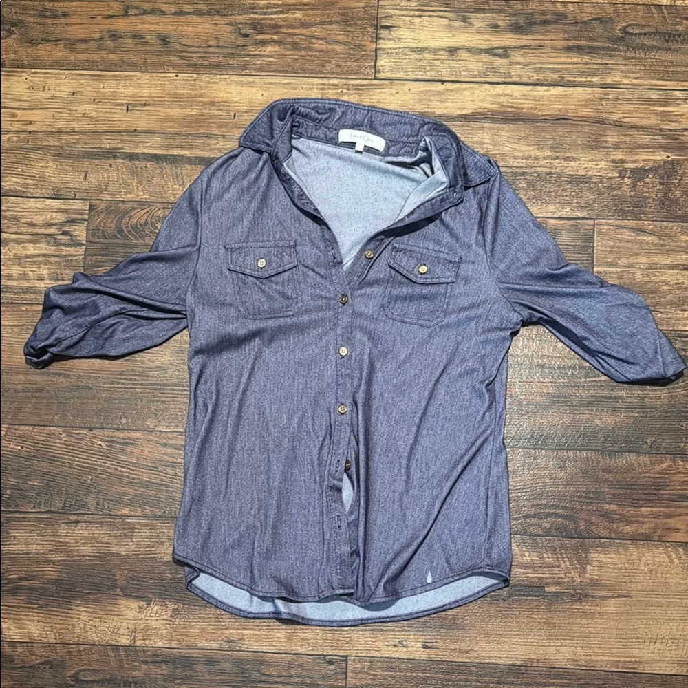 Eden & Olivia Men's Casual Denim Blue Shirt